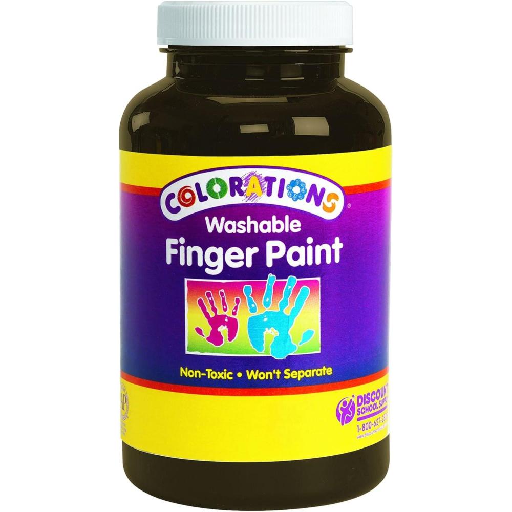 imageColorations Washable Finger Paints 16 fl oz Brown NonToxic Creamy Vibrant Kids Paint Craft Hobby Fun Art Supplies Young kids finger painting hand paintingBrown