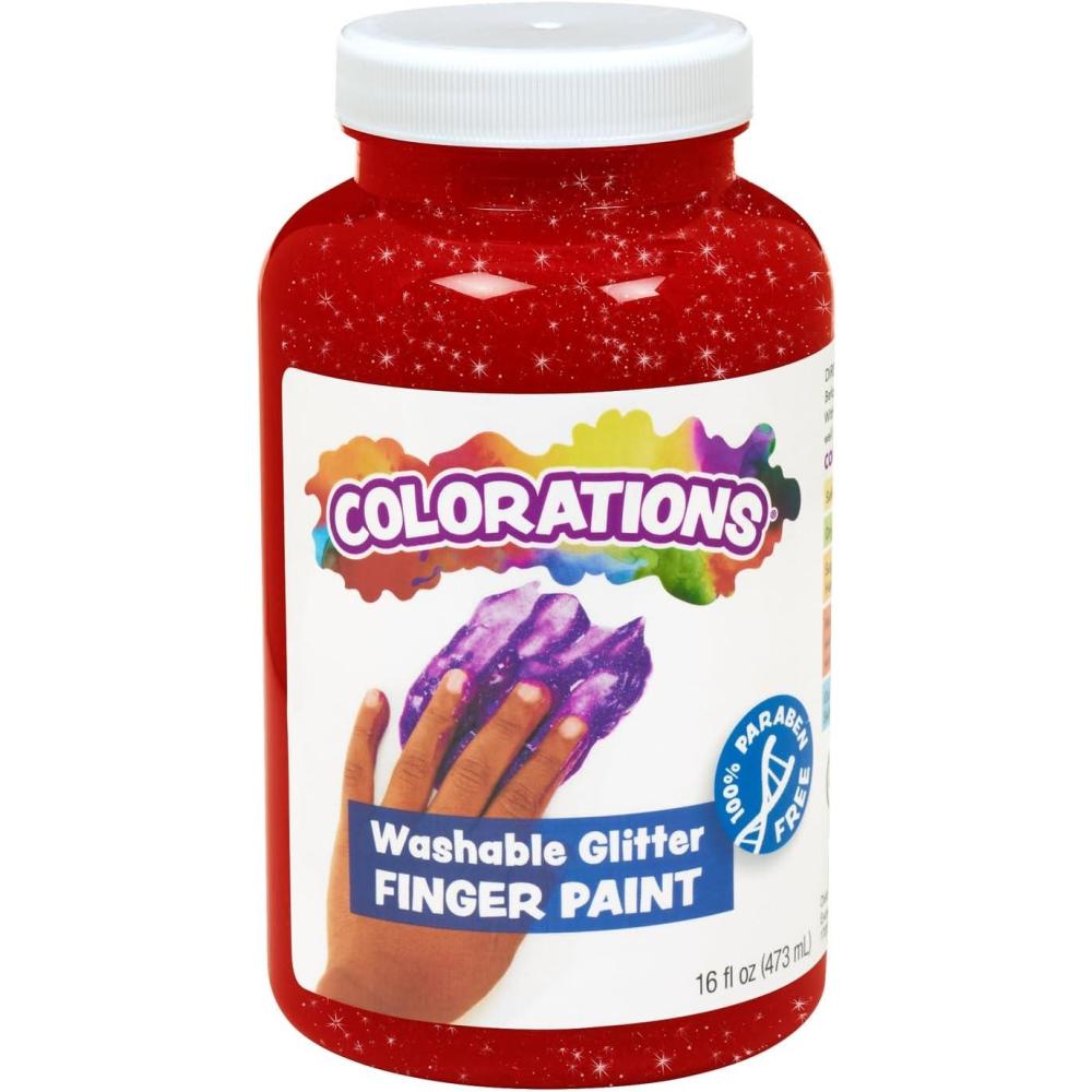 imageColorations Washable Finger Paints 16 fl oz Brown NonToxic Creamy Vibrant Kids Paint Craft Hobby Fun Art Supplies Young kids finger painting hand paintingRed