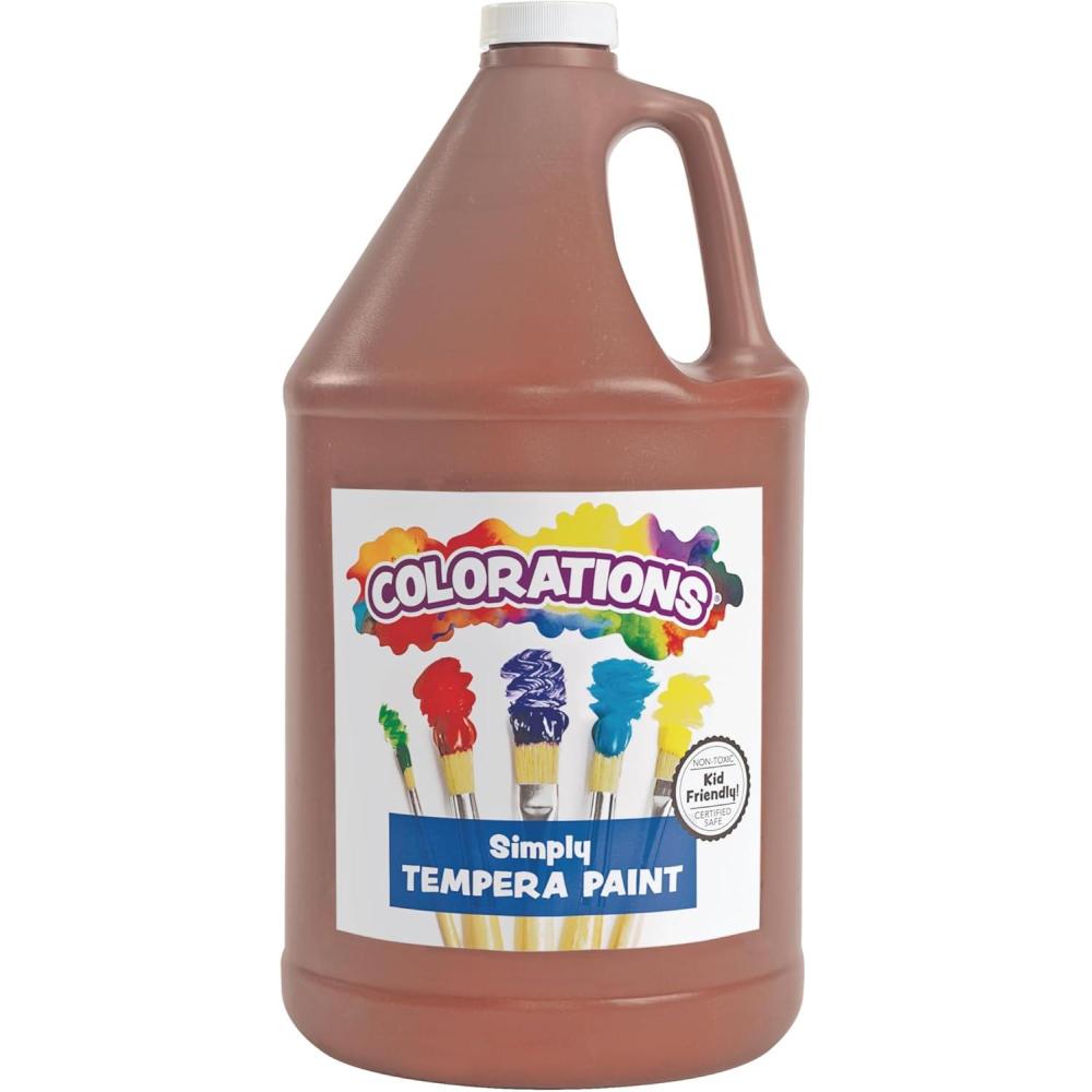 imageColorations Washable Tempera Paint Classroom Art Supplies School Paints Gallon Size 12 Colors Non Toxic Bright Bold Color Kids Paint Craft Hobby Fun Crafting Supply Paint SetBrown