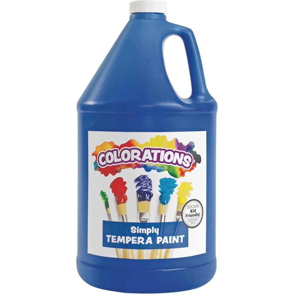 imageColorations Washable Tempera Paint Classroom Art Supplies School Paints Gallon Size 12 Colors Non Toxic Bright Bold Color Kids Paint Craft Hobby Fun Crafting Supply Paint SetBlue
