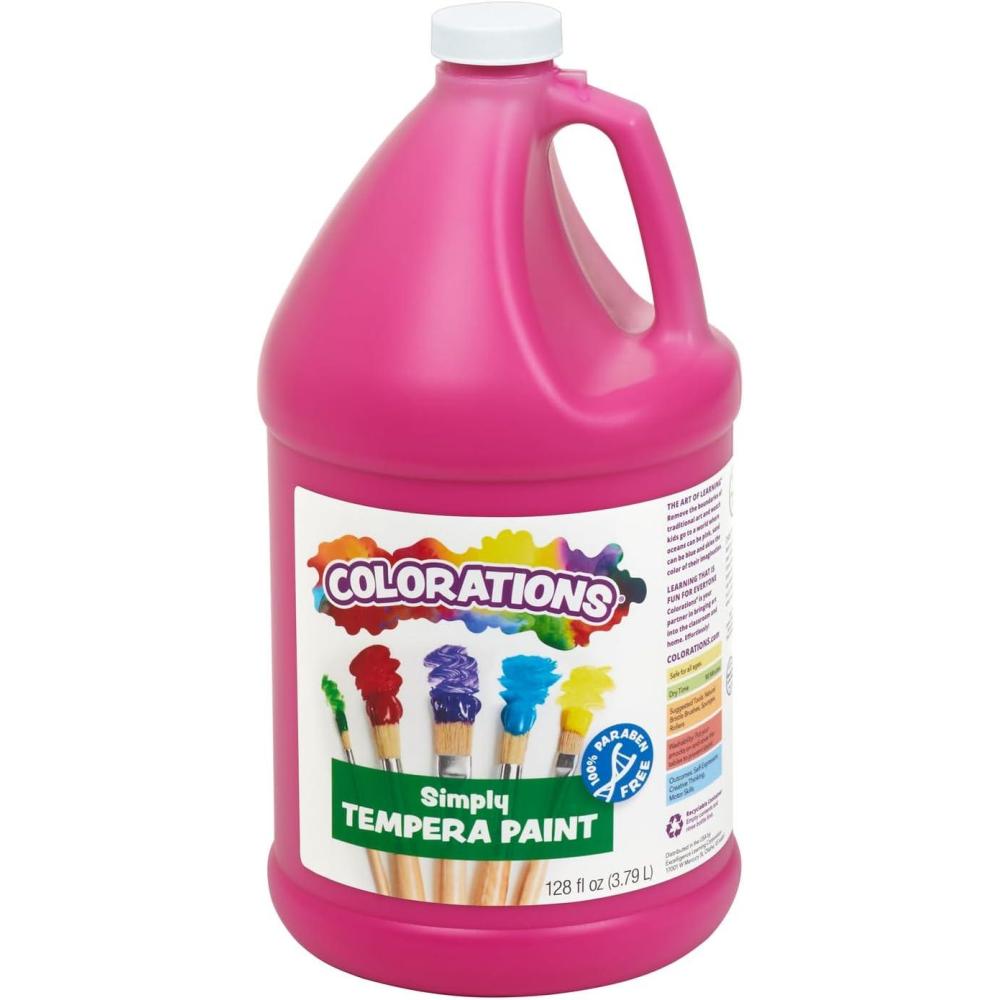 imageColorations Washable Tempera Paint Classroom Art Supplies School Paints Gallon Size 12 Colors Non Toxic Bright Bold Color Kids Paint Craft Hobby Fun Crafting Supply Paint SetMagenta