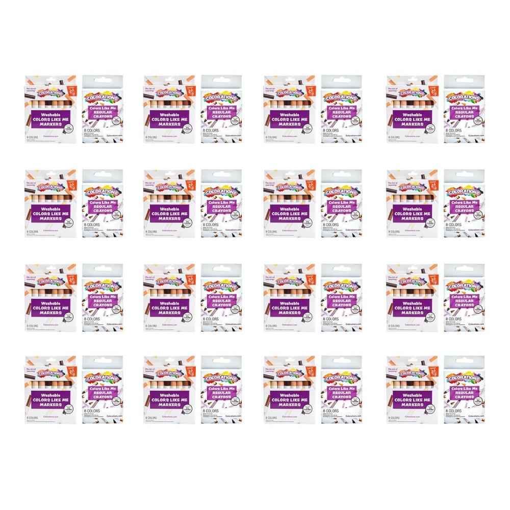 imageColors Like Me Markers ampamp Crayons 12 Sets Each 8 Colors Assortment of Realistic Skin Tones Easy for Small Hands to Grasp and Apply