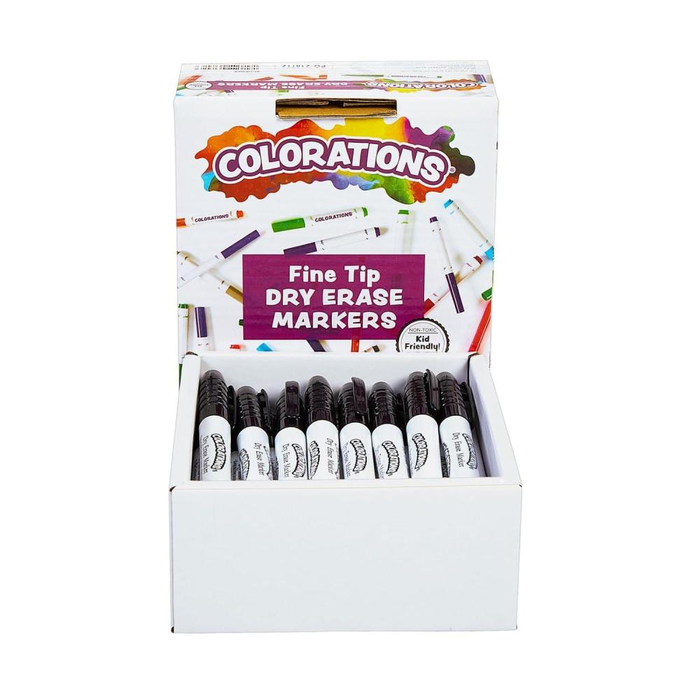 imageDry Erase Markers  Black Fine Tip  Set of 36