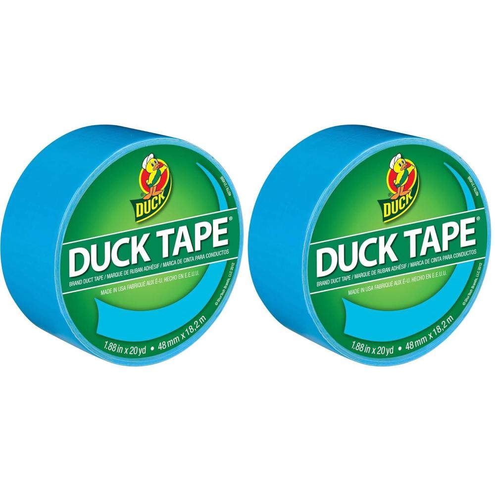 imageDuck Brand 280621 Metallic Color Duct Tape Chrome 188 Inches x 10 Yards Single Roll 188quot x 10 ydElectric Blue