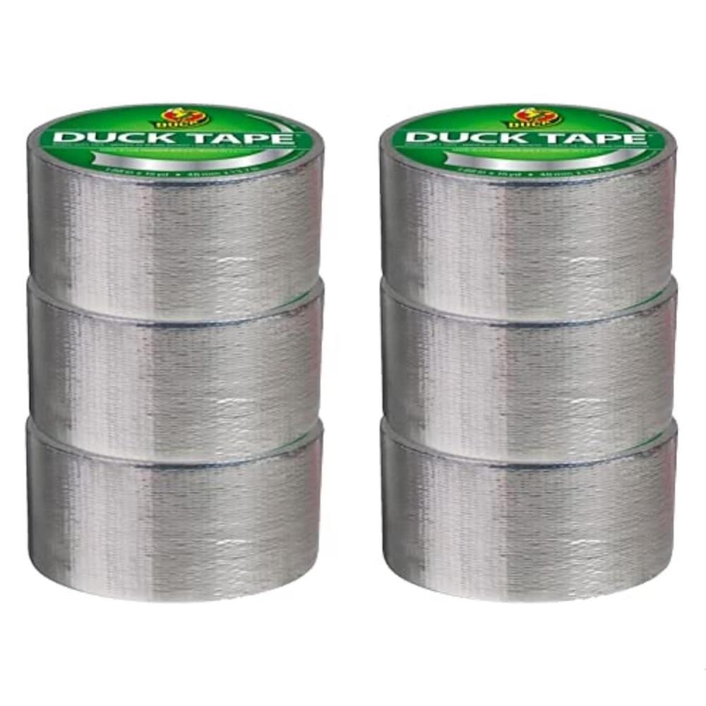 imageDuck Brand 280621 Metallic Color Duct Tape Chrome 188 Inches x 10 Yards Single Roll 188quot x 10 ydMetallic Chrome