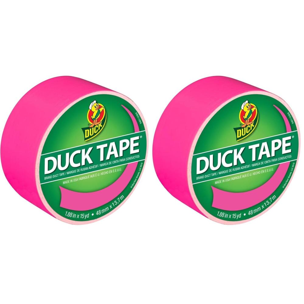 imageDuck Brand 280621 Metallic Color Duct Tape Chrome 188 Inches x 10 Yards Single Roll 188quot x 10 ydNeon Pink