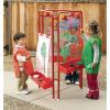 Colorations 4WAPE Adjustable Indoor-Outdoor Metal Frame Easel with Paint-on Acrylic Panels for Four Children(3-Station  Red)
