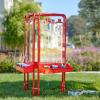 Colorations 4WAPE Adjustable Indoor-Outdoor Metal Frame Easel with Paint-on Acrylic Panels for Four Children(3-Station  Red)