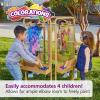 Colorations 4WAPE Adjustable Indoor-Outdoor Metal Frame Easel with Paint-on Acrylic Panels for Four Children(4-Station  Tan)