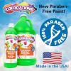 Colorations BioColor Paint, Fluorescent, 16 oz, Set of 9, Washable, Non-Toxic, Kids Paint, School Art Supplies(Flourescent Pink)