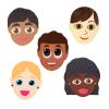 Colorations Colors Like Me Faces, Set of 24, 4 Colors, Glossy Card Stock Cut Out Faces