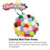 Colorations Super Fluffy Soft Acrylic Mini Pom Poms, Set of 450, 1/4 to 1/2 inch, Resealable Bag, for Kids, Arts & Crafts, DIY Crafts, Hobby Supplies, Creative Craft DIY Material, Quality