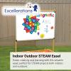 Kids Double-Sided Magnetic Whiteboard Easel for STEM, STEAM Activities, Indoor and Outdoor Use