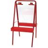 Colorations 4WAPE Adjustable Indoor-Outdoor Metal Frame Easel with Paint-on Acrylic Panels for Four Children(2-Station  Red)