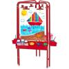 Colorations 4WAPE Adjustable Indoor-Outdoor Metal Frame Easel with Paint-on Acrylic Panels for Four Children(3-Station  Red)