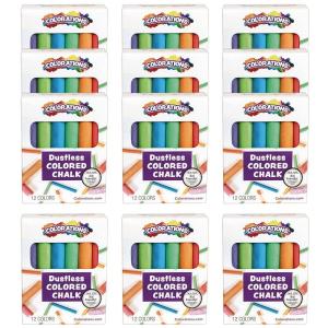 Colorations Chalk, 12 Colors per Pack, 12 Packs Included, Each Pack is Individually Packaged, Personalize & Decorate for Gifts, Arts & Crafts, Craft for Children, Kids Crafts for Home or the Classroom