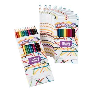 Colorations Color Pencils, 12 Colors, 12 Packs, Total 144, Pre-sharpened Color Pencils, Thick Core Pencils, Classroom Supplies, Coloring Pencils, Drawing Pencils,Art