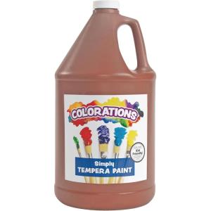 Colorations Washable Tempera Paint, Classroom Art Supplies, School Paints, Gallon Size, 12 Colors, Non Toxic, Bright Bold Color, Kids Paint, Craft, Hobby, Fun, Crafting Supply, Paint Set(Brown)