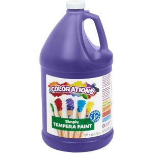 Colorations Washable Tempera Paint, Classroom Art Supplies, School Paints, Gallon Size, 12 Colors, Non Toxic, Bright Bold Color, Kids Paint, Craft, Hobby, Fun, Crafting Supply, Paint Set(Purple)