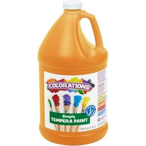 Colorations Washable Tempera Paint, Classroom Art Supplies, School Paints, Gallon Size, 12 Colors, Non Toxic, Bright Bold Color, Kids Paint, Craft, Hobby, Fun, Crafting Supply, Paint Set(Orange)