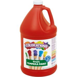 Colorations Washable Tempera Paint, Classroom Art Supplies, School Paints, Gallon Size, 12 Colors, Non Toxic, Bright Bold Color, Kids Paint, Craft, Hobby, Fun, Crafting Supply, Paint Set(Red)