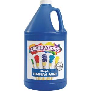 Colorations Washable Tempera Paint, Classroom Art Supplies, School Paints, Gallon Size, 12 Colors, Non Toxic, Bright Bold Color, Kids Paint, Craft, Hobby, Fun, Crafting Supply, Paint Set(Blue)