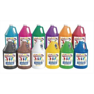 Colorations Washable Tempera Paint, Classroom Art Supplies, School Paints, Gallon Size, 12 Colors, Non Toxic, Bright Bold Color, Kids Paint, Craft, Hobby, Fun, Crafting Supply, Paint Set(Assorted  Set of 12)