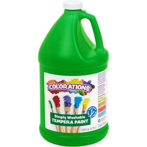 Colorations Washable Tempera Paint, Classroom Art Supplies, School Paints, Gallon Size, 12 Colors, Non Toxic, Bright Bold Color, Kids Paint, Craft, Hobby, Fun, Crafting Supply, Paint Set(Green)