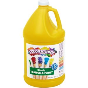 Colorations Washable Tempera Paint, Classroom Art Supplies, School Paints, Gallon Size, 12 Colors, Non Toxic, Bright Bold Color, Kids Paint, Craft, Hobby, Fun, Crafting Supply, Paint Set(Yellow)