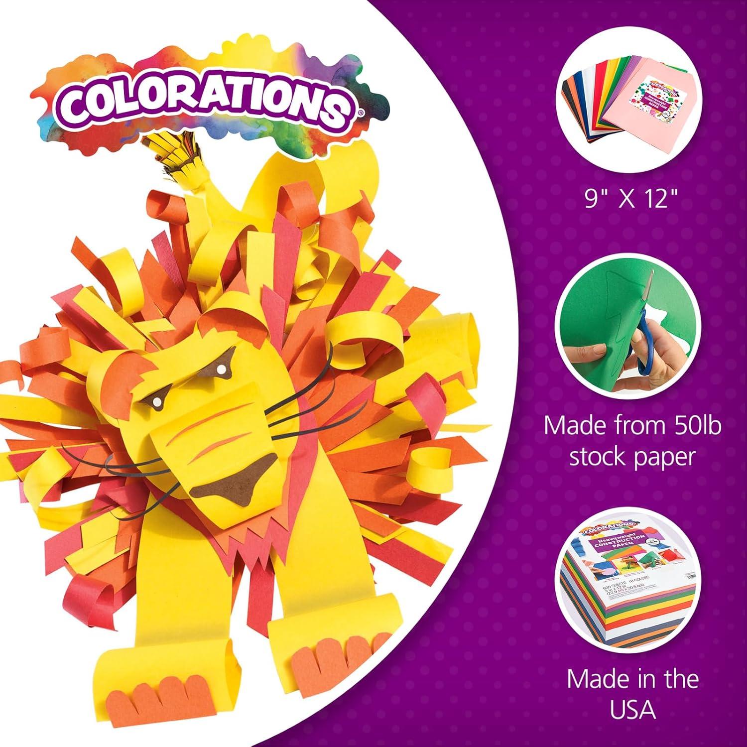 imageColorations 9quot x 12quot Mediumweight Construction Paper Assorted Colors  500 Sheets Bulk Pack Art Paper Arts and Crafts School Supplies Drawing Coloring Painting 3D Art PaperTurquoise
