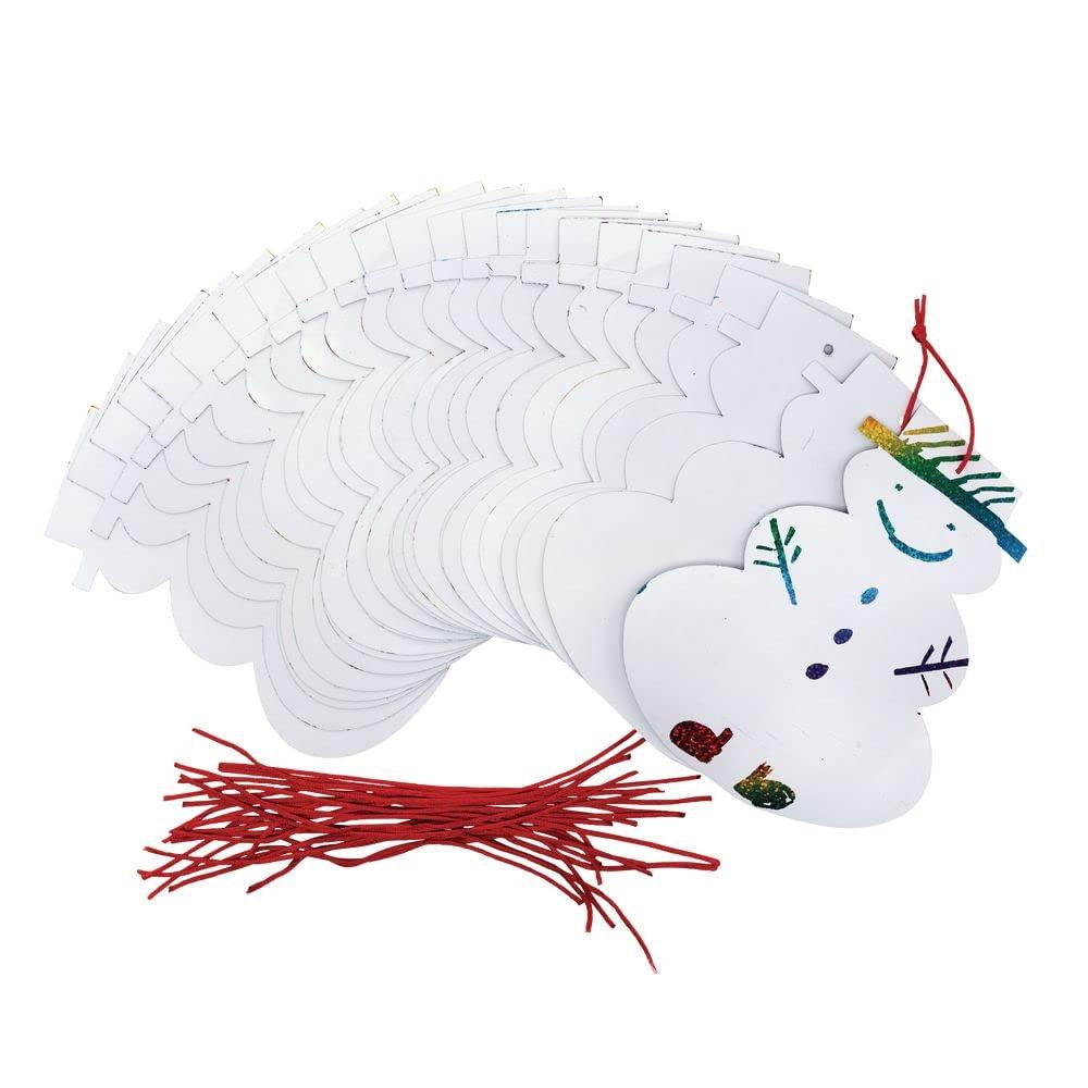 imageColorations Scratch Art Snowman Ornaments with Red Strings Set of 20 Stylus not included 7 inches x 6 inches Christmas Holidays Winter Decorations for Kids Arts ampamp Crafts Group Project Party