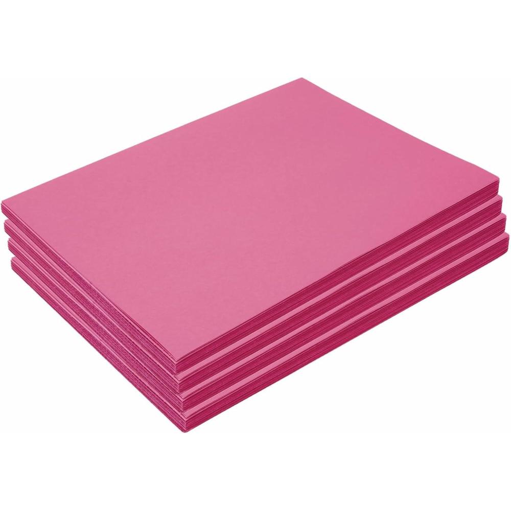 imageColorations 12quot x 18quot Mediumweight Holiday Red Construction Paper  50 Sheets Arts and Crafts School Supplies Drawing Coloring Painting 3D Art PaperHot Pink