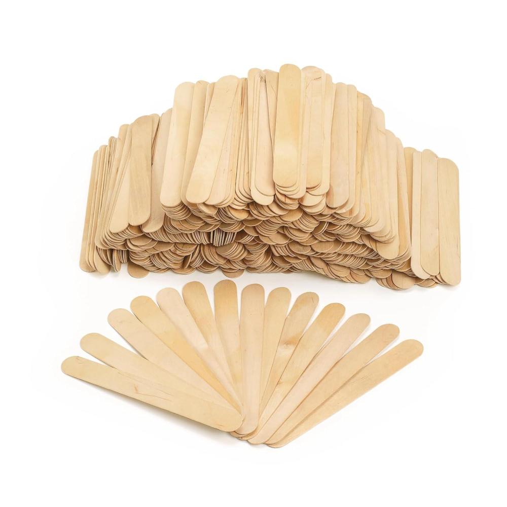imageColorations Jumbo Wood Craft Sticks 500 Pieces  Natural Wood Craft Sticks for Building Sorting Mixing Counting  Each One Measures 8 Long  Great for Kids Crafts and Projects NJUMBO