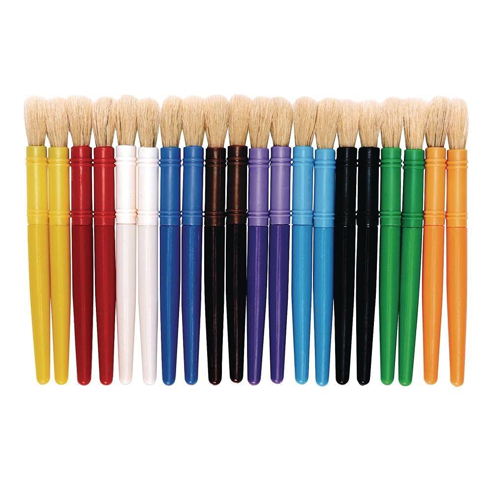imageColorations Plastic Chubby Brushes Set of 20 Paint Brushes for Children Easy to use for Small Hands Kids Paint Brushes School Art Supplies Art Supplies Craft Projects Painting