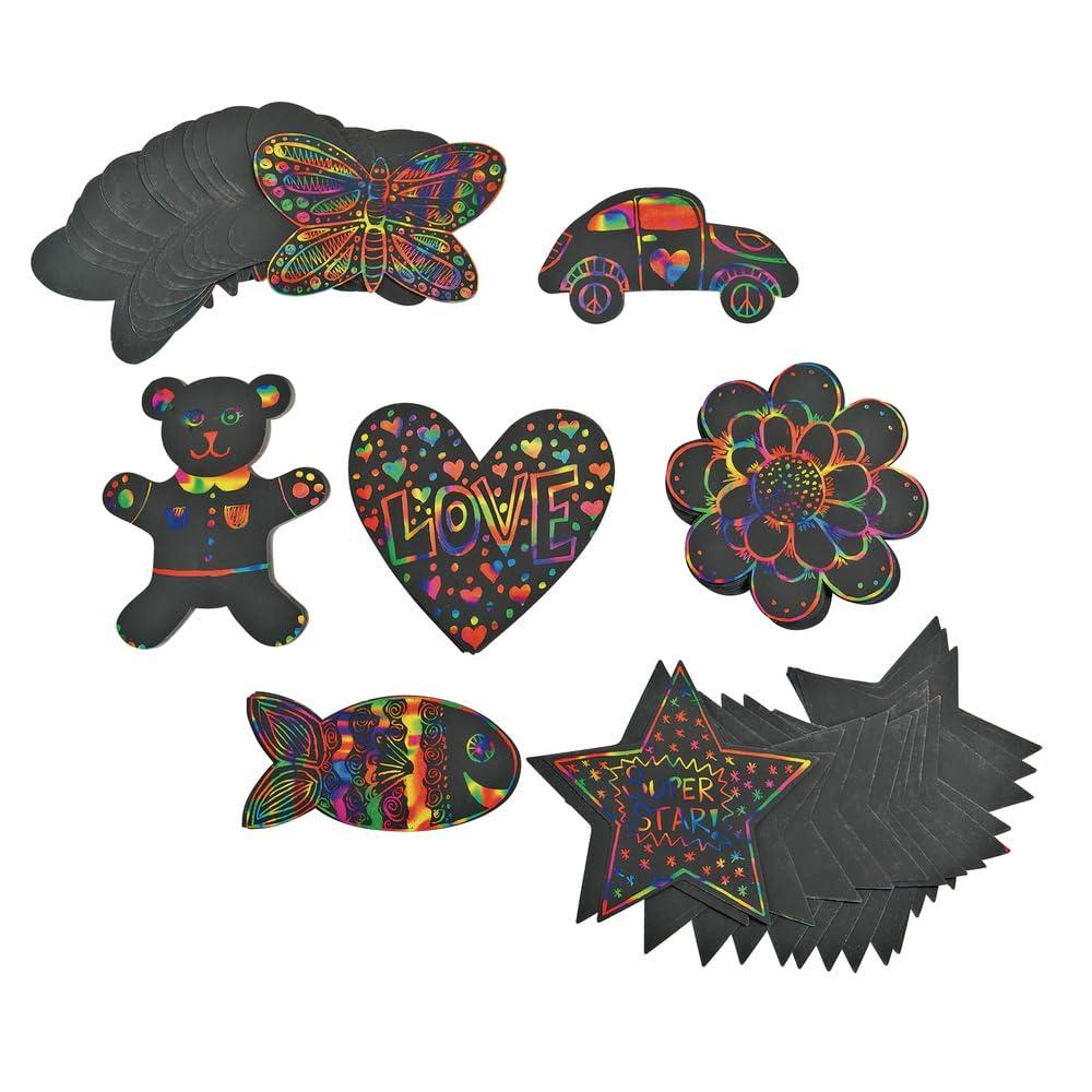 imageColorations SDSHAPE Scratch Designs Shapes 98 Pieces Shape Boards