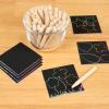 Colorations Jumbo Wooden Scratch Art Sticks, Set of 28 Wooden Sticks, Narrowed blunt tips for kids, easy to use on scratch and reveal paper, use for paint decoration, detailed gluing