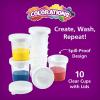 Colorations No-Spill White Lid Tempera Paint Cups for Kids Value Classroom Pack Painting Supply (10 pack), Model:10WPC