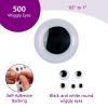 Colorations Peel & Stick Wiggly Eyes, 500 Pieces, Fun Self-Adhesive Googly Eyes for Kids, Bring Kids Arts & Crafts to Life, Wiggle Eyes in Assorted Sizes, Self Adhesive Googly Eyes for Kids Crafting(500 Pieces)