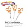 Colorations Teacher Plastic Handled Scissors, Set of 3, 8-1/2 inches, Stainless Steel Blade, Adult Use, Blunt Tip, Bent Handle, Precision Cut