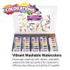 Colorations WCPAK Complete Classroom Watercolor Paint Set for Creative Expression – 28 Palettes and Brushes in Hinged Cases Plus 13 Palette Refills
