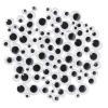 Colorations 100BA Self-Adhesive Wiggly Eyes, Black (Pack of 100)