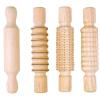 Colorations DESIGN All Wood Clay and Dough Textured Rolling Pins, Set of 4, Assorted, Hard Natural Wood, Easy to Clean, 8 1/2 Inches, for Kids, Arts & Crafts