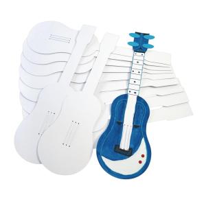 Colorations Decorate Your Own Guitars, Set of 12, Sturdy Cardboard Guitars for Kids, 3 Strings to Strum, Inidvidually Decorate and Personalize Each Guitar, Kids Craft, Craft for Children