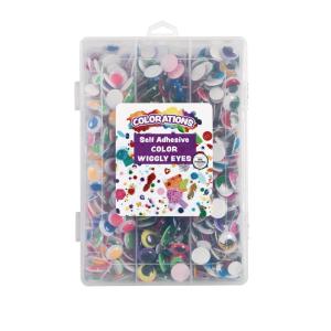 Colorations Self Adhesive Color Wiggly Eyes Set of 1000! Fun Colorful Wiggly Eyes to use at Home or in School, for Fun Decorations, Art Projects, and More! Art Supplies, Craft Projects