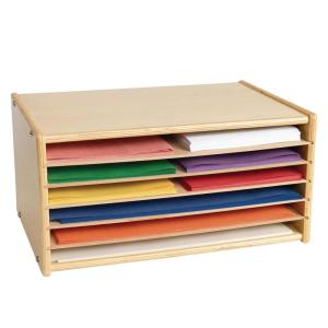 Colorations Wooden Organizer for Paper Storage, 20 1/4″ W x 13 1/4″ D x 10 1/4″ H | Construction Paper Classroom Sorter, for 12″ x 18″ and 9″ x 12″ Sizes