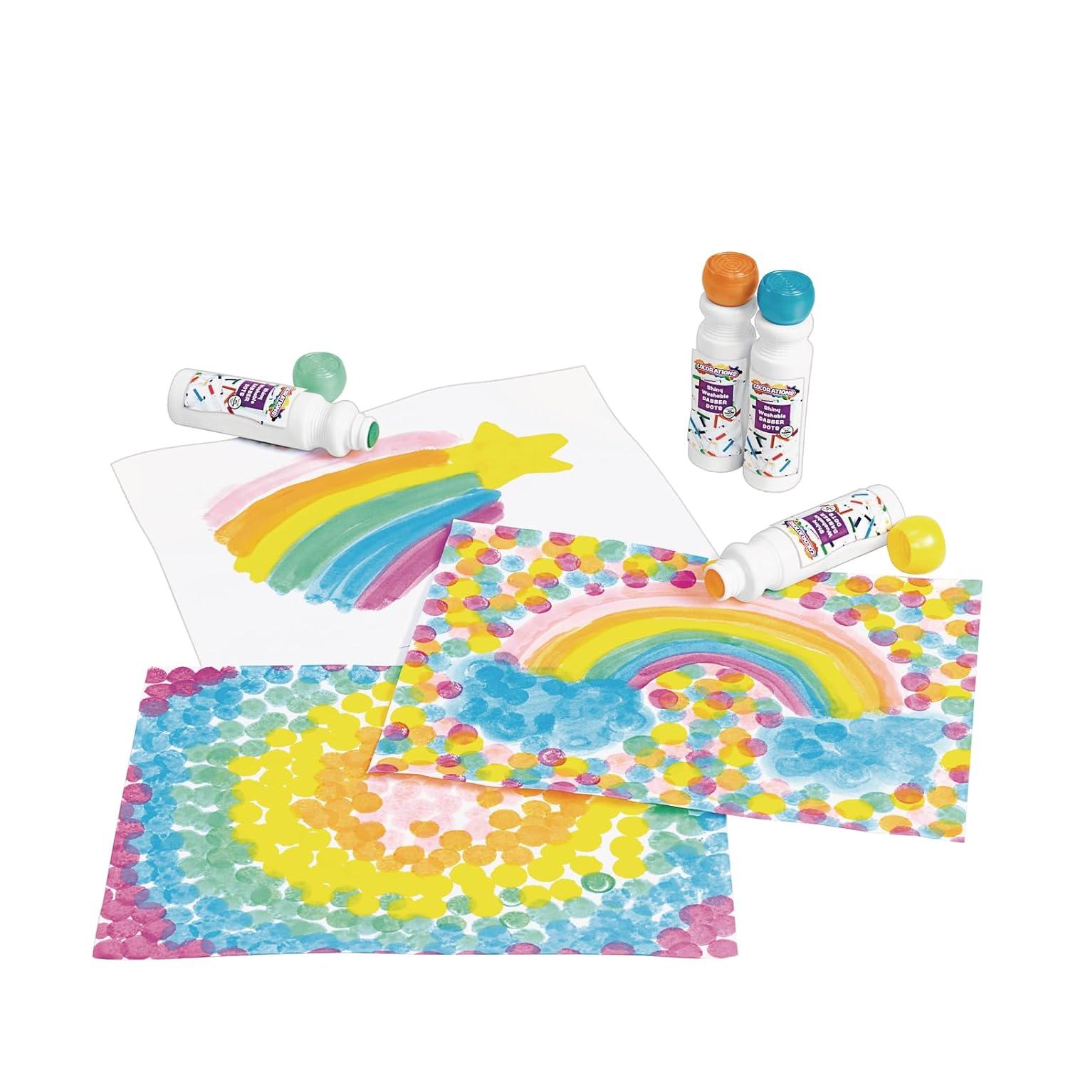 imageColorations washable Shiny Dabber Dot Markers 6 Dot Markers Washable Paint Markers Dab Markers Dot Markers Dabbers Non Toxic Markers Art Supplies Coloring