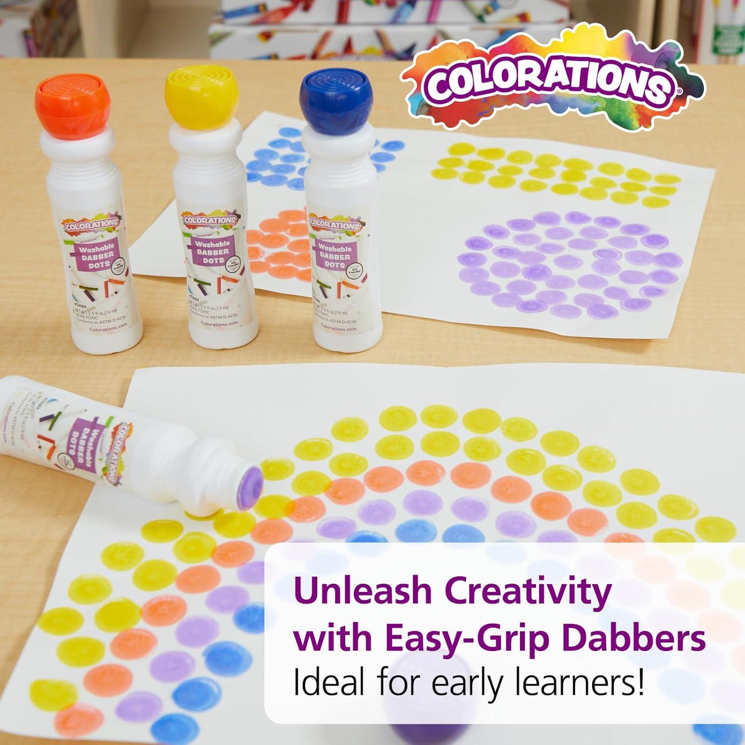 imageColorations washable Shiny Dabber Dot Markers 6 Dot Markers Washable Paint Markers Dab Markers Dot Markers Dabbers Non Toxic Markers Art Supplies Coloring