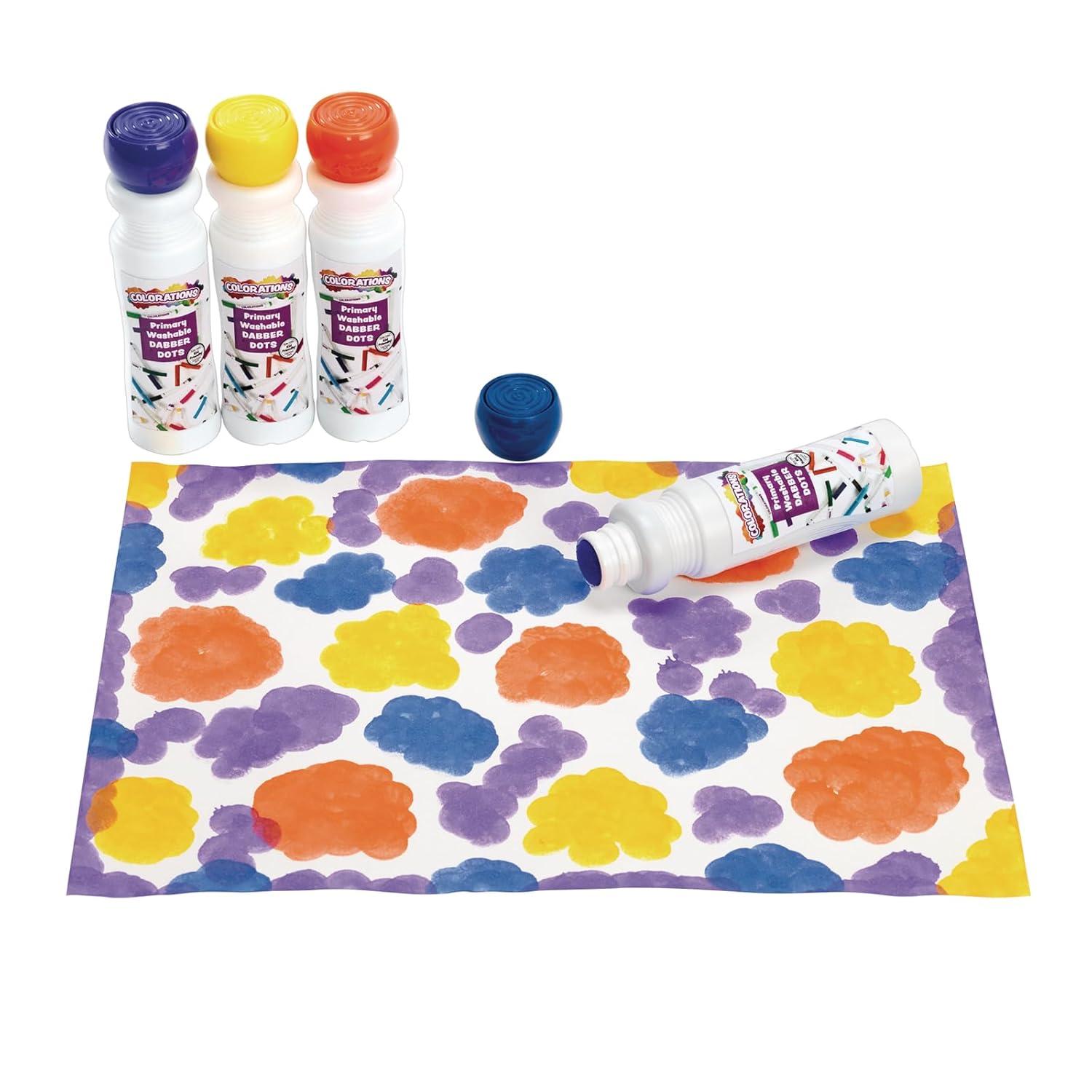imageDot Markers Washable Dot Markers for Kids Toddlers ampamp Preschoolers 4 Colors Bingo Paint Daubers Markers 1 each Orange Yellow Purple Blue 4 Pack