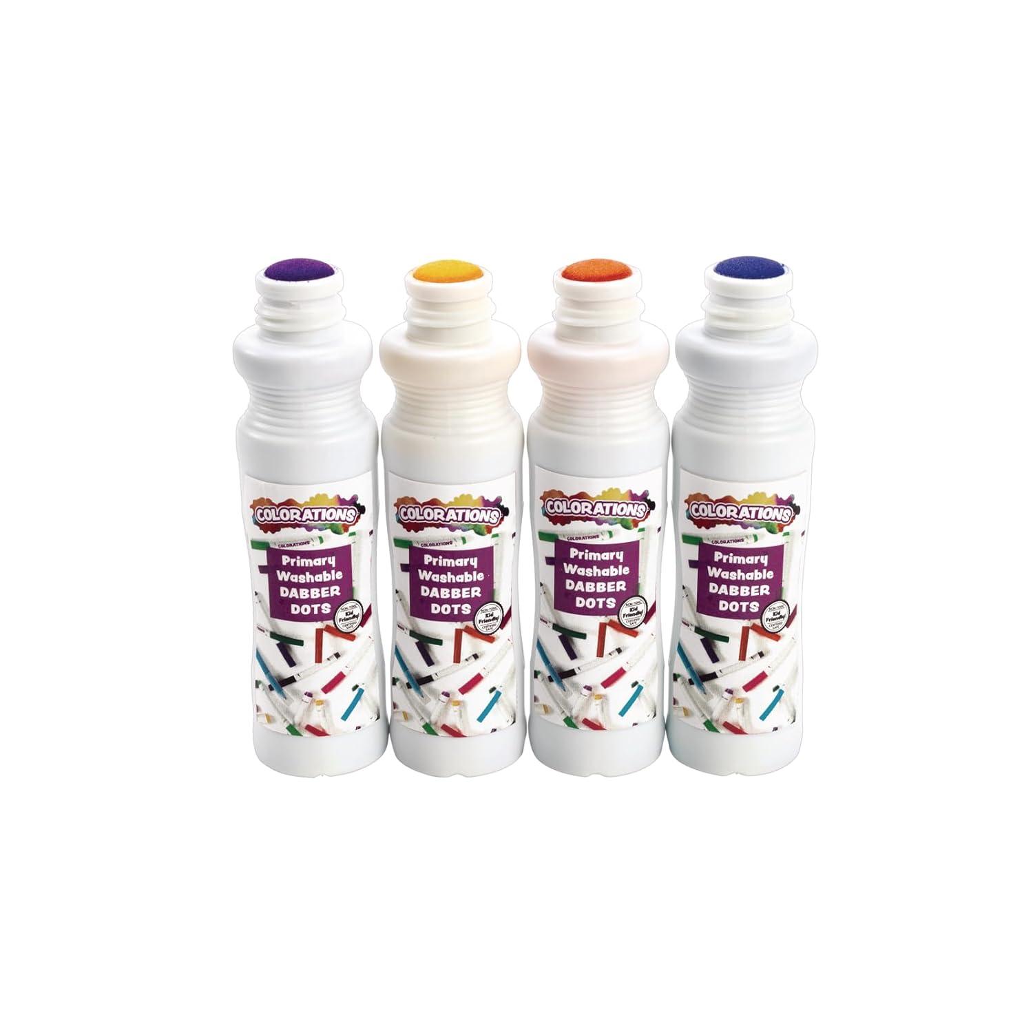 imageDot Markers Washable Dot Markers for Kids Toddlers ampamp Preschoolers 4 Colors Bingo Paint Daubers Markers 1 each Orange Yellow Purple Blue 4 Pack