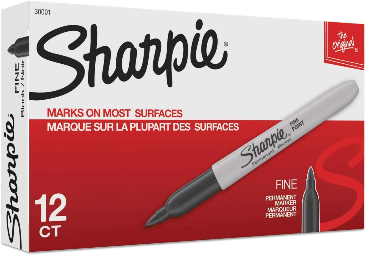 imagePermanent Marker Fine Point Black Ink Lot of 12